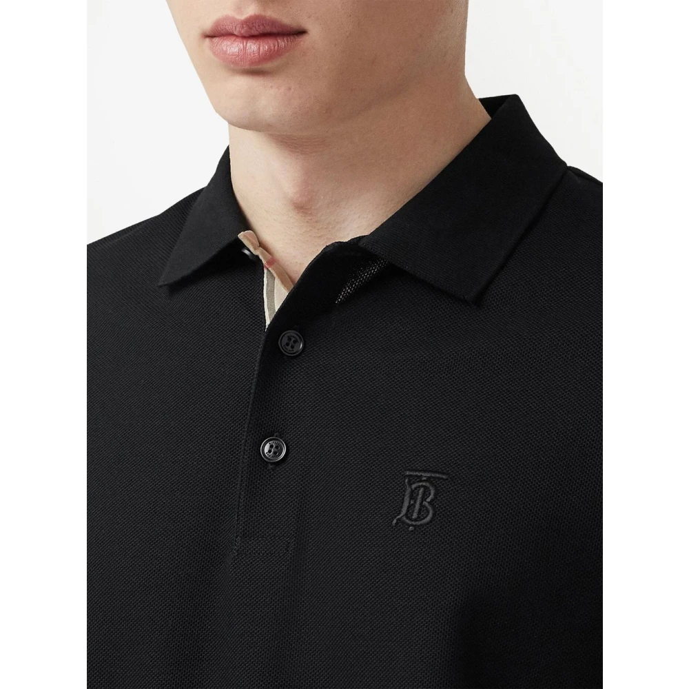 Burberry Katoenen Poloshirt Black Heren