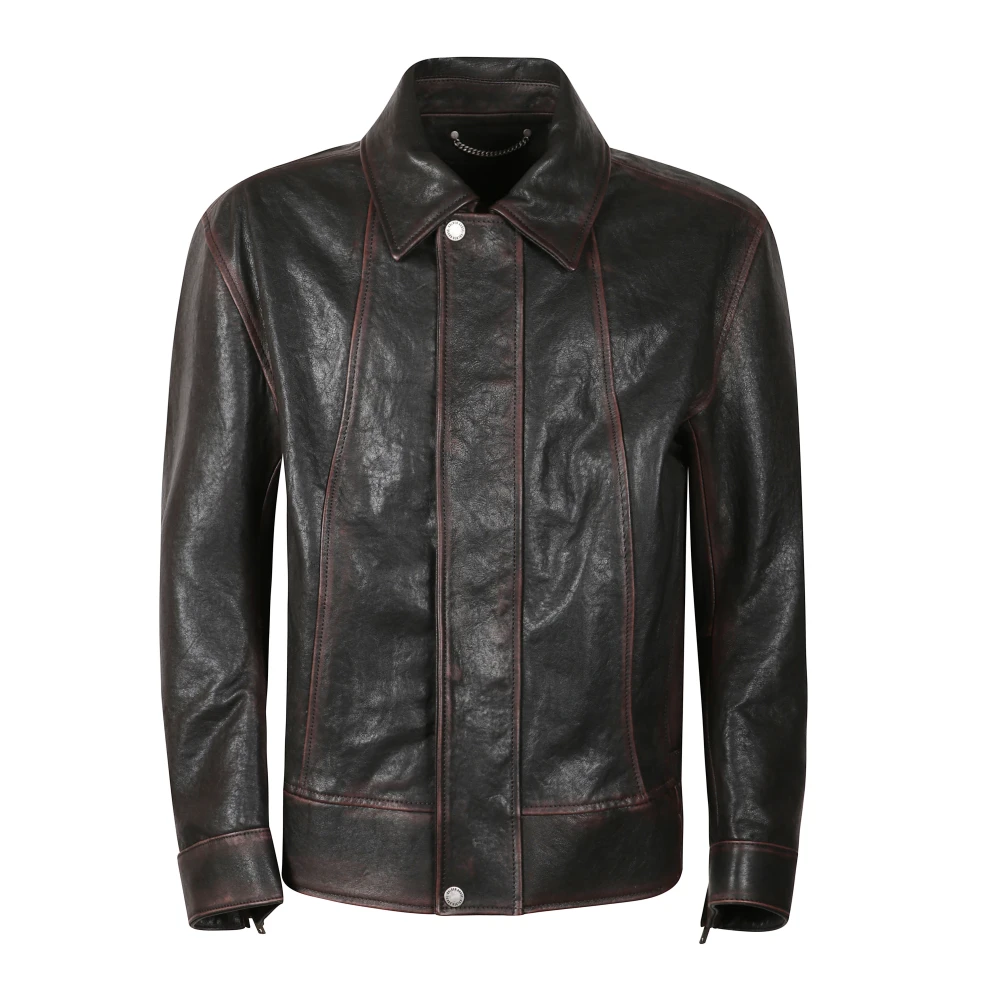 Golden Goose Men's Black Nappa Leather Bomber Jacket - Leather Jackets - S - Jackets