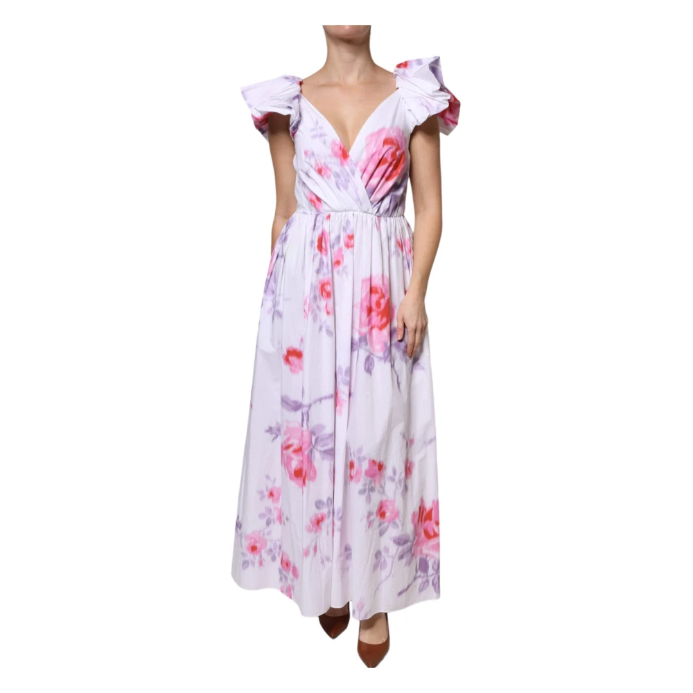 Philosophy Di Lorenzo Serafini Women's White Floral Cotton Maxi Dress