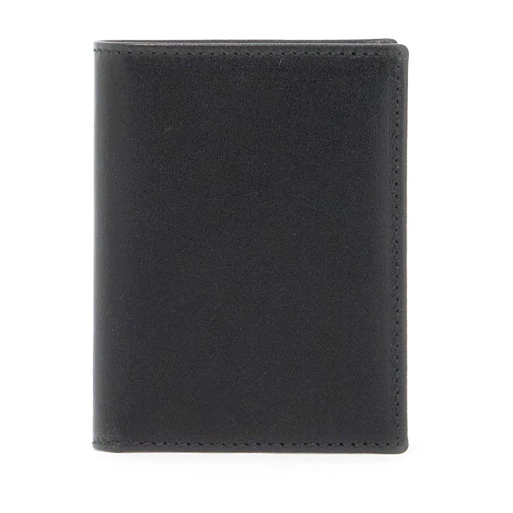 Comme des Garçons Leren Bi-Fold Portemonnee met Meerdere Zakken Black Heren