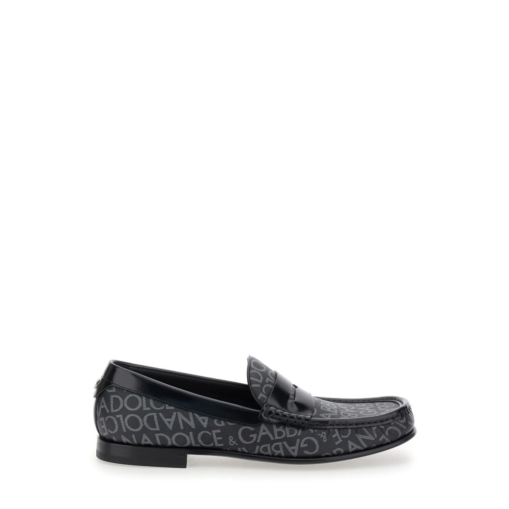 Dolce & Gabbana Men's Black Loafers, 9 Uk, Flat Shoes City Blanco Loafer