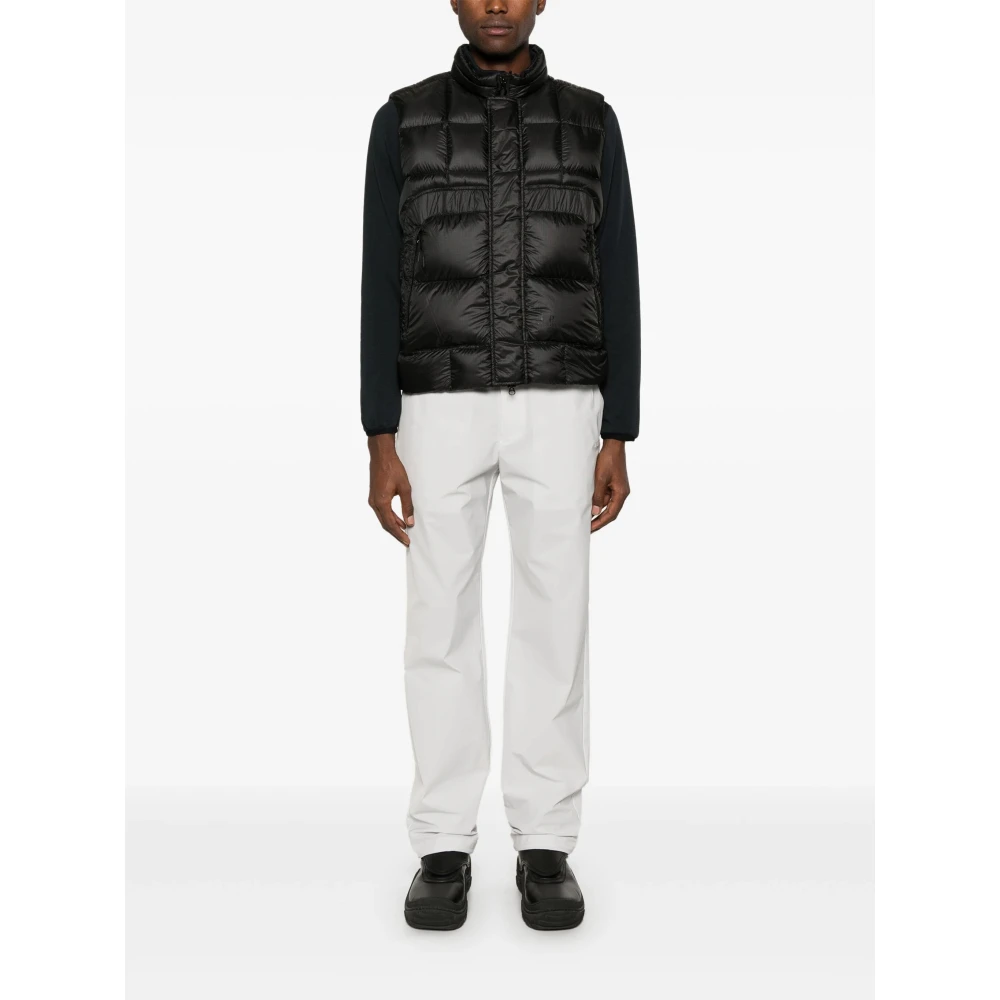 C.P. Company Zwarte Gewatteerde Mouwloze Gilet Jas Black Heren