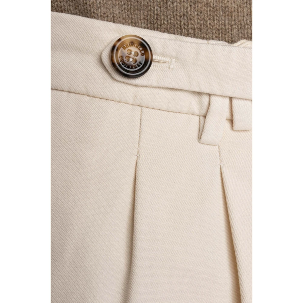 BRUNELLO CUCINELLI Katoenen gabardine broek Beige Heren