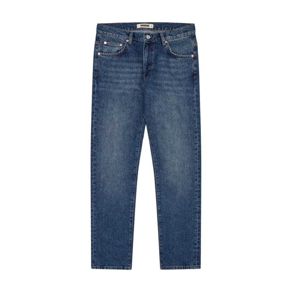 Woodbird Straight Jeans Blue Heren
