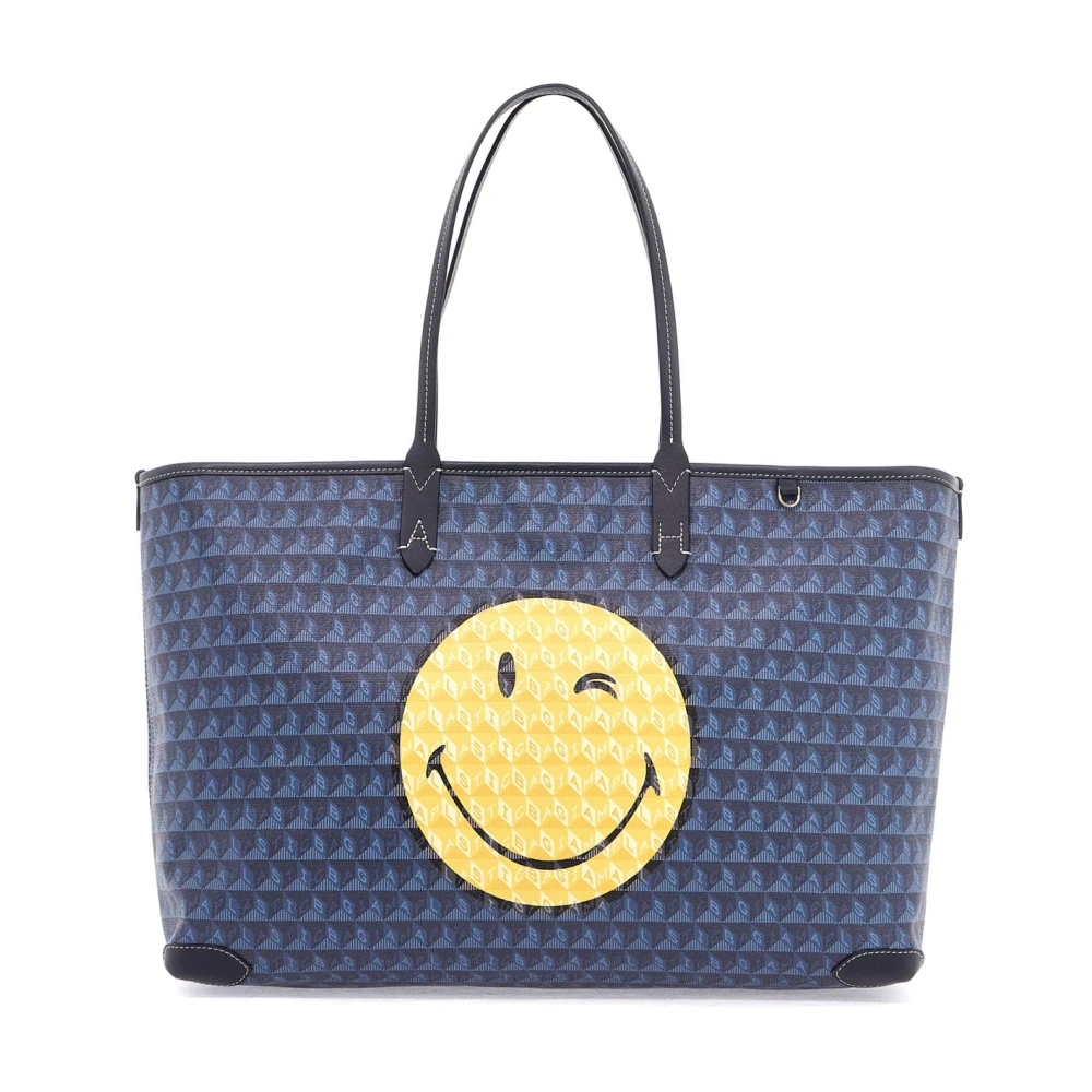 Anya Hindmarch Knipogend gezicht ritssluitingstas Blue Dames