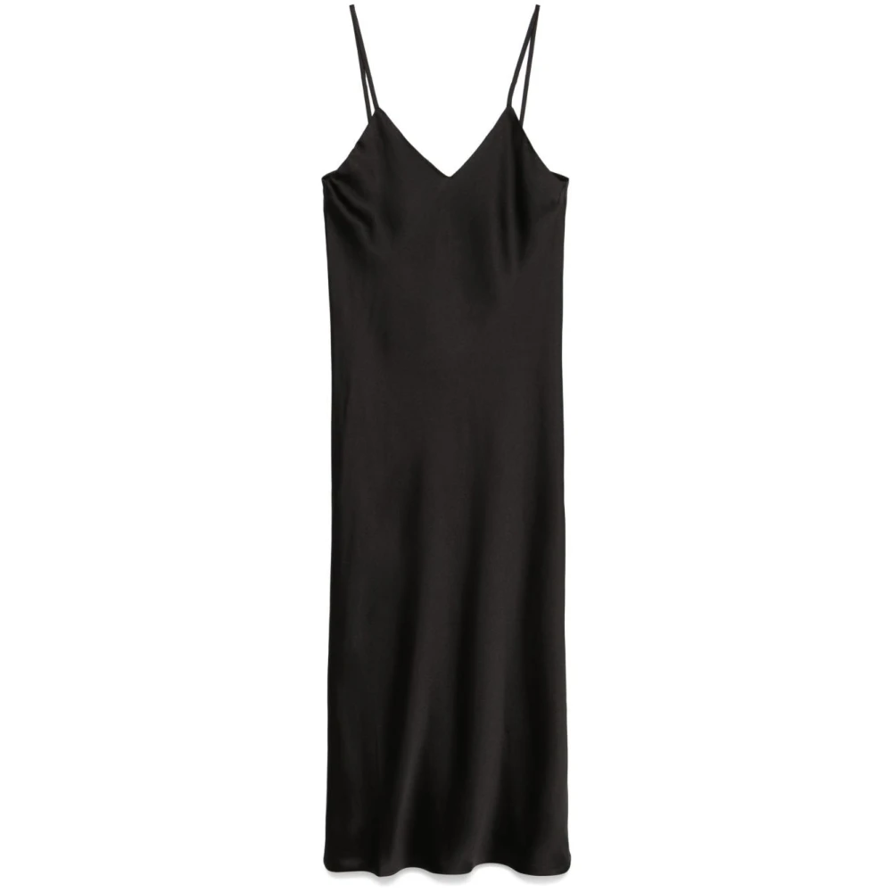 Norma Kamali Bias Slip Jurk Black Dames