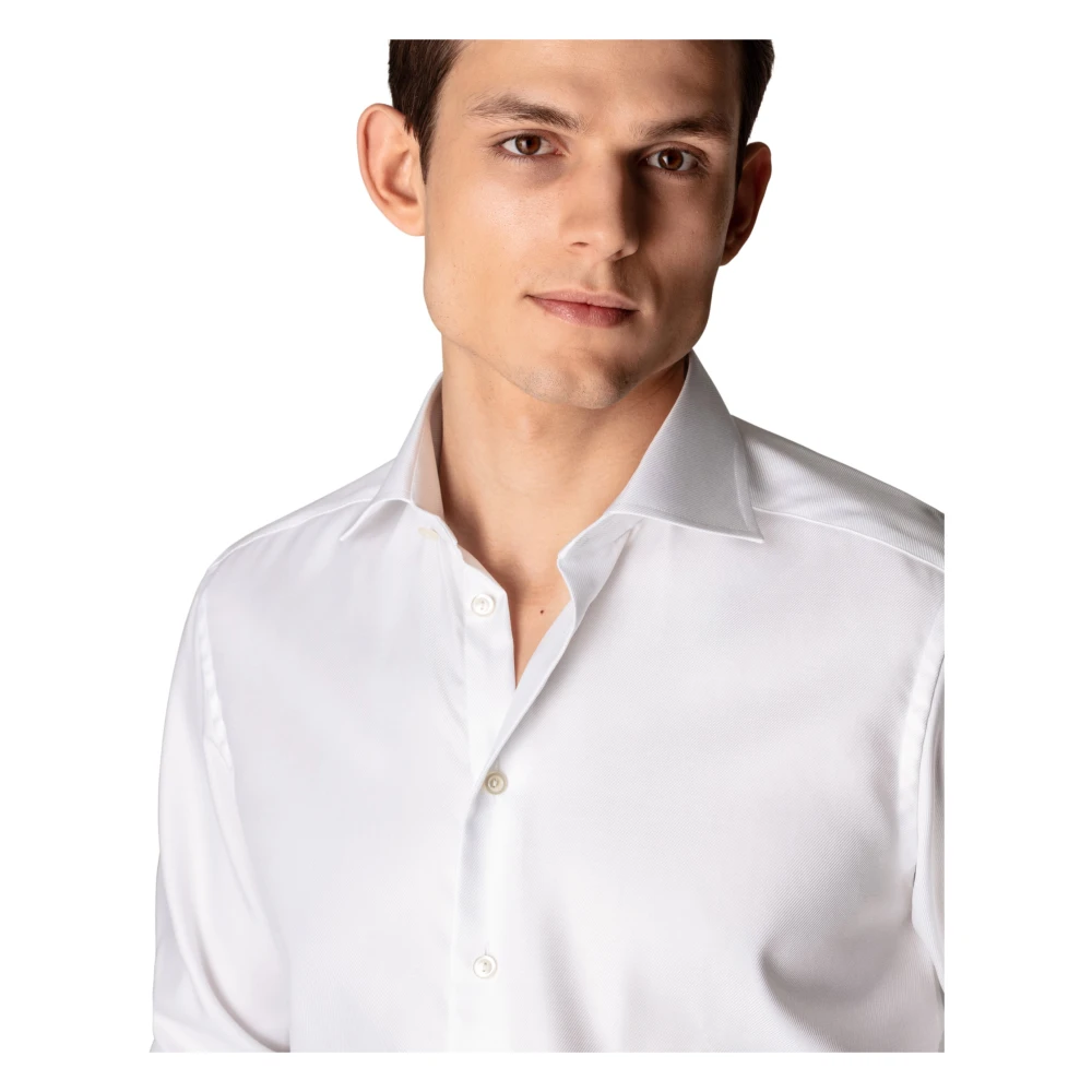 Eton Twill Frans manchetoverhemd White Heren