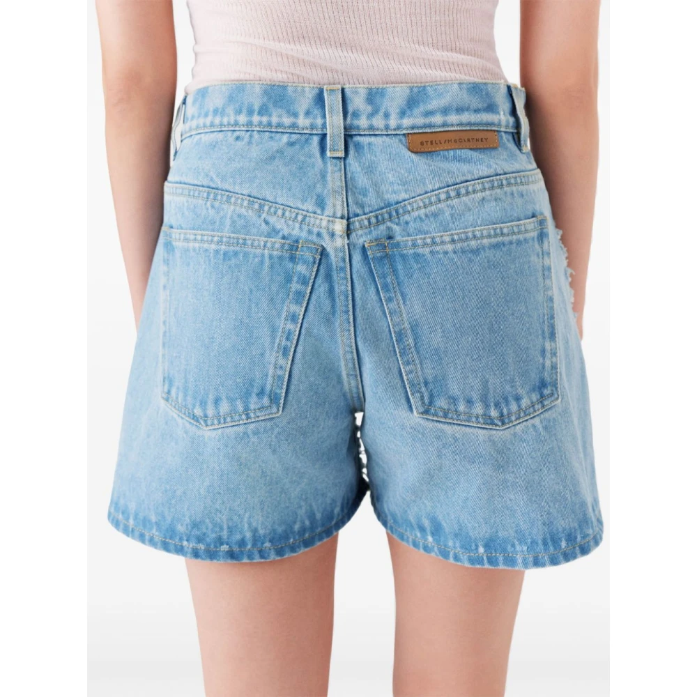 Stella Mccartney Blauwe Denim Shorts Blue Dames