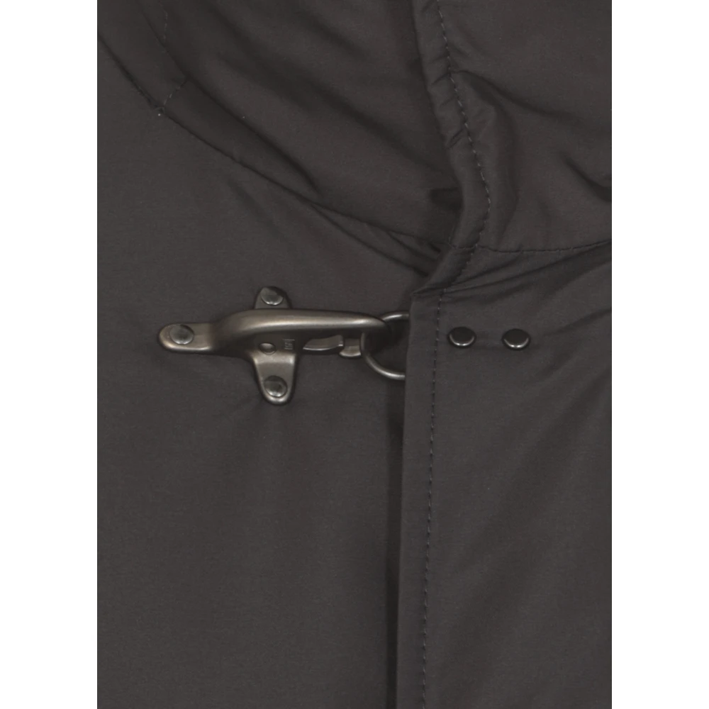 Fay Zwarte Parka Jas met Hoge Hals Black Heren