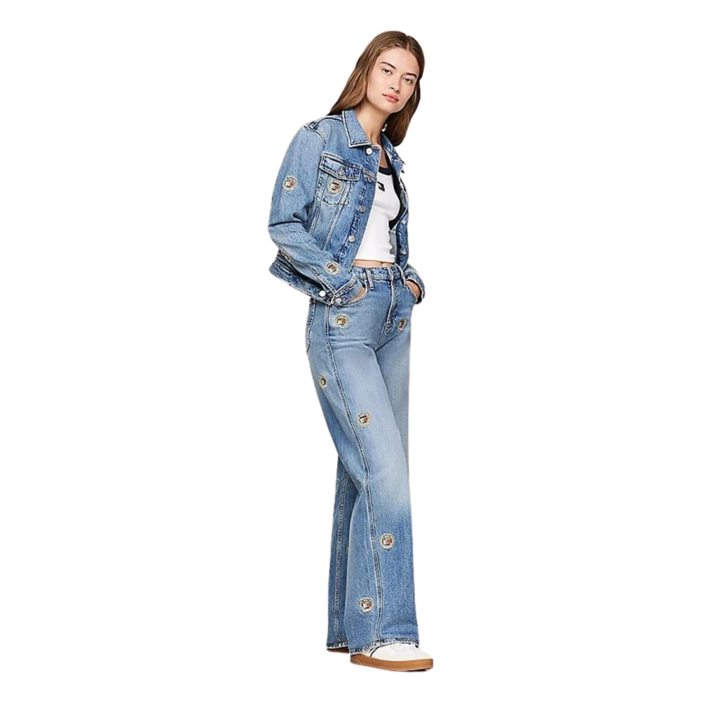 Tommy Hilfiger Denim jack met geborduurd logo Blue Dames