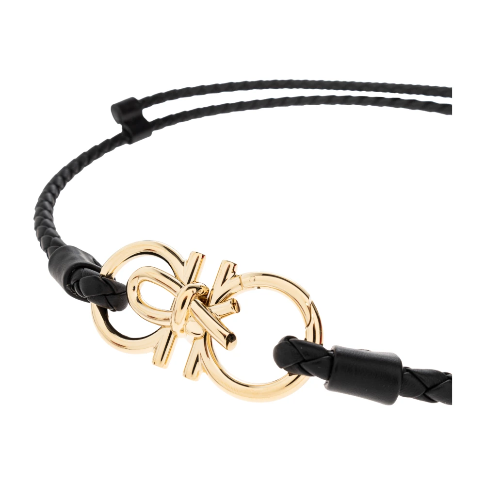 Salvatore Ferragamo Leren riem Black Dames