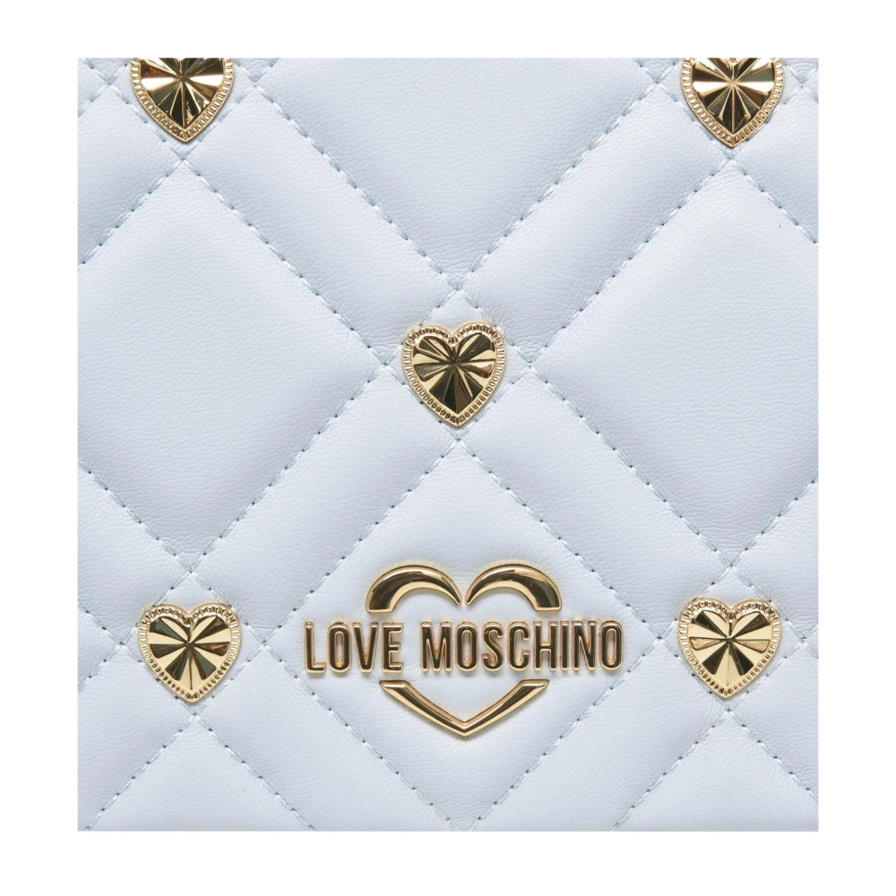 Love Moschino Blauwe Gewatteerde Schoudertas met Studs Blue Dames