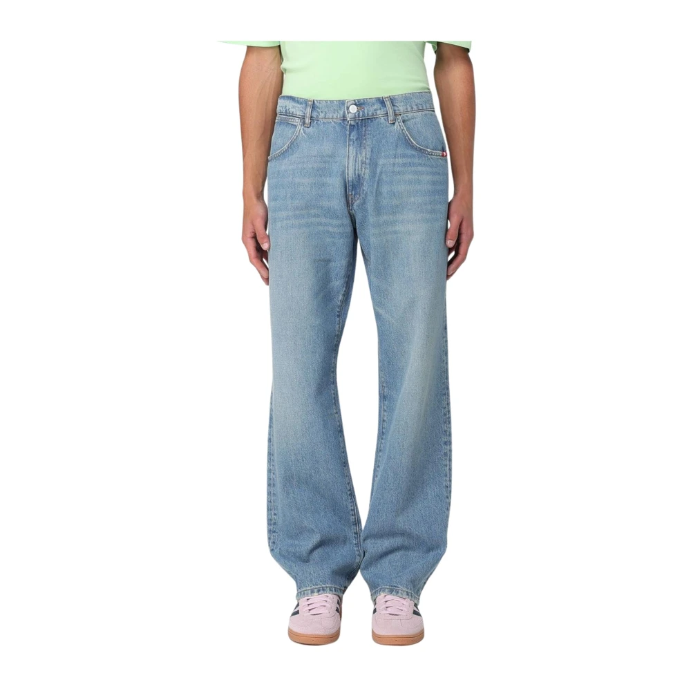 Amish Men's Blue Wide Jeans, W30, Stylish Wide Leg Denim Jeans