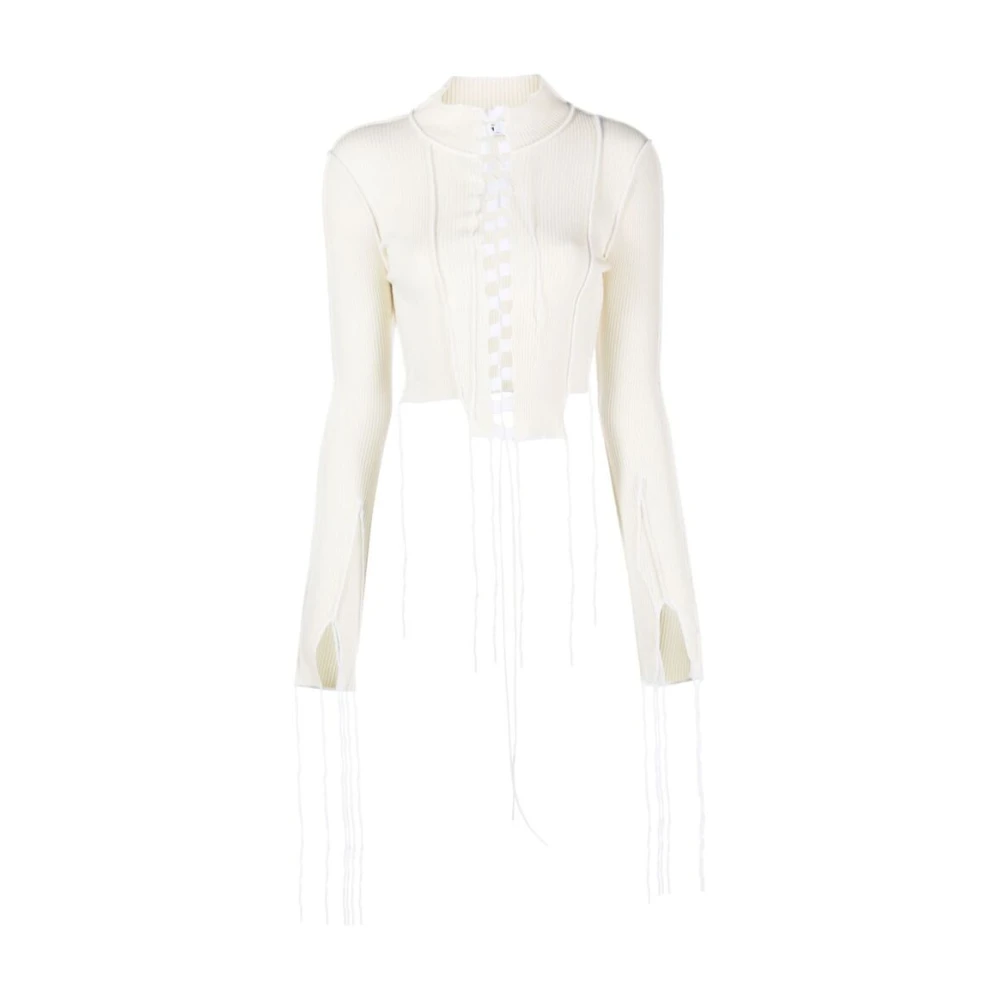 Julfer Geribbelde Crop Top Beige Dames