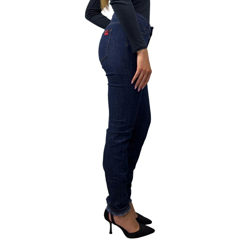 Love Moschino Klassieke Jeans in Katoen Elastaan Mix Blue Dames