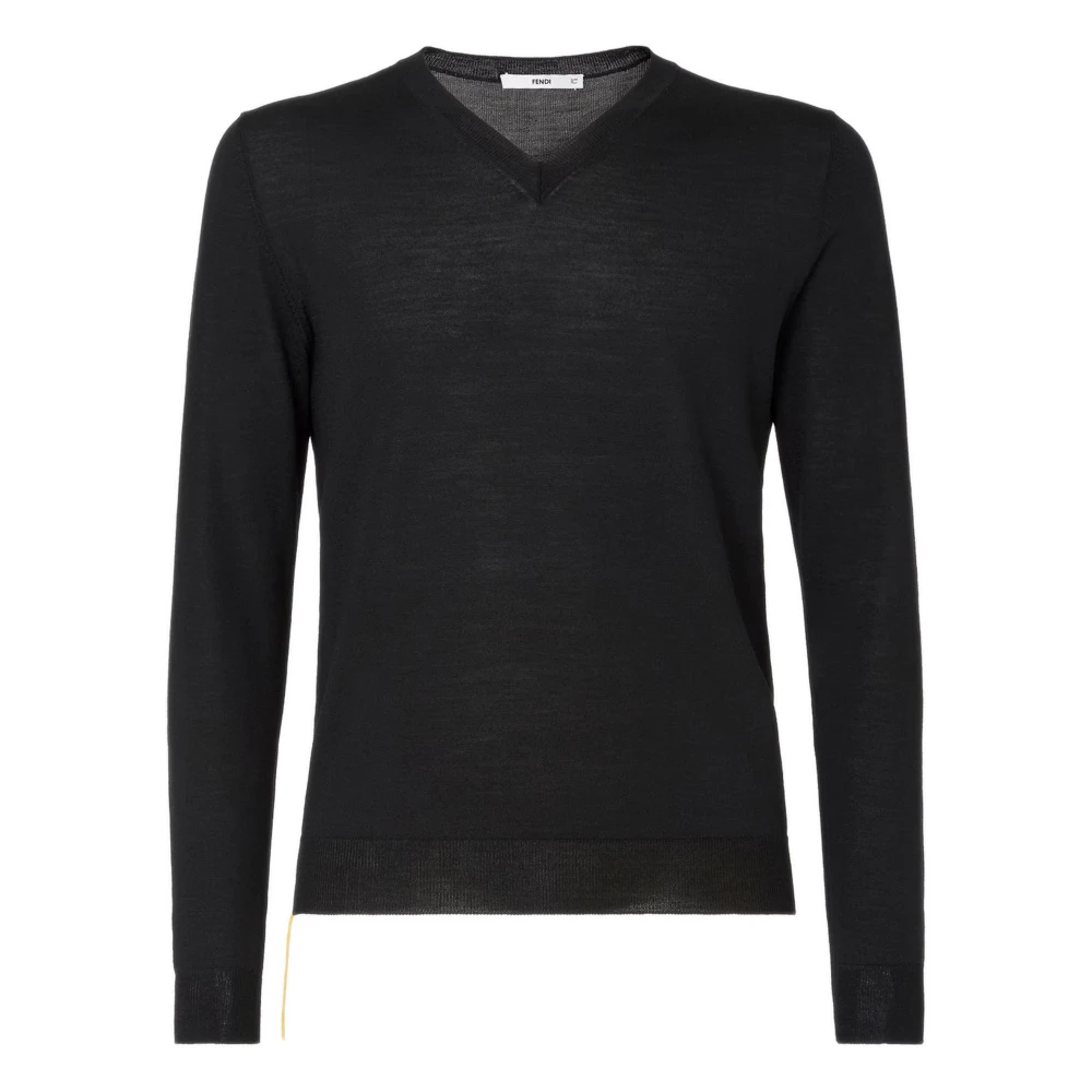 Fendi - Pullover Mit V-Ausschnitt Aus Schurwolle - Knitwear - Herren - Schwarzk - Xl - Bild 7