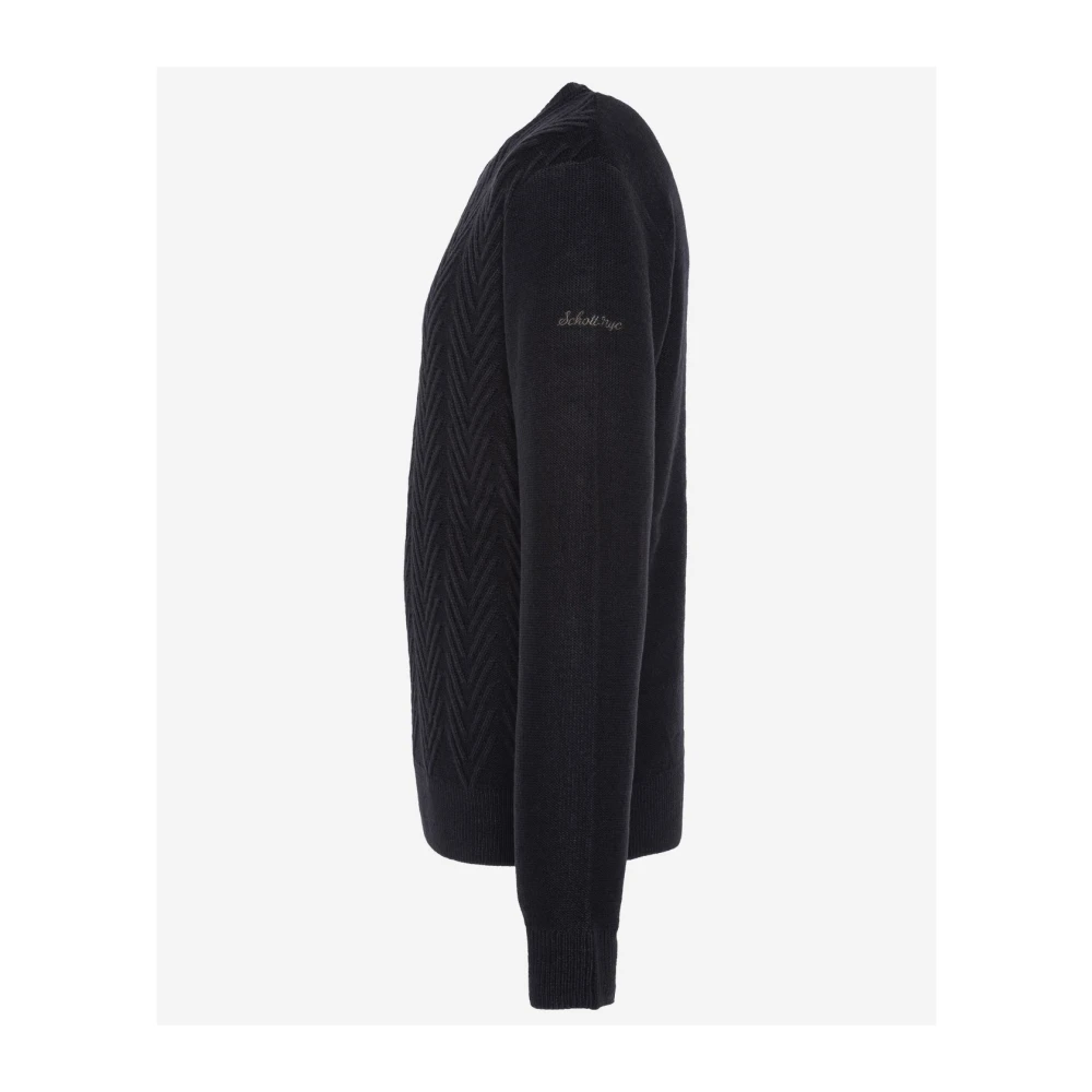 Schott NYC Ronde hals trui Tons: Zwart Black Heren