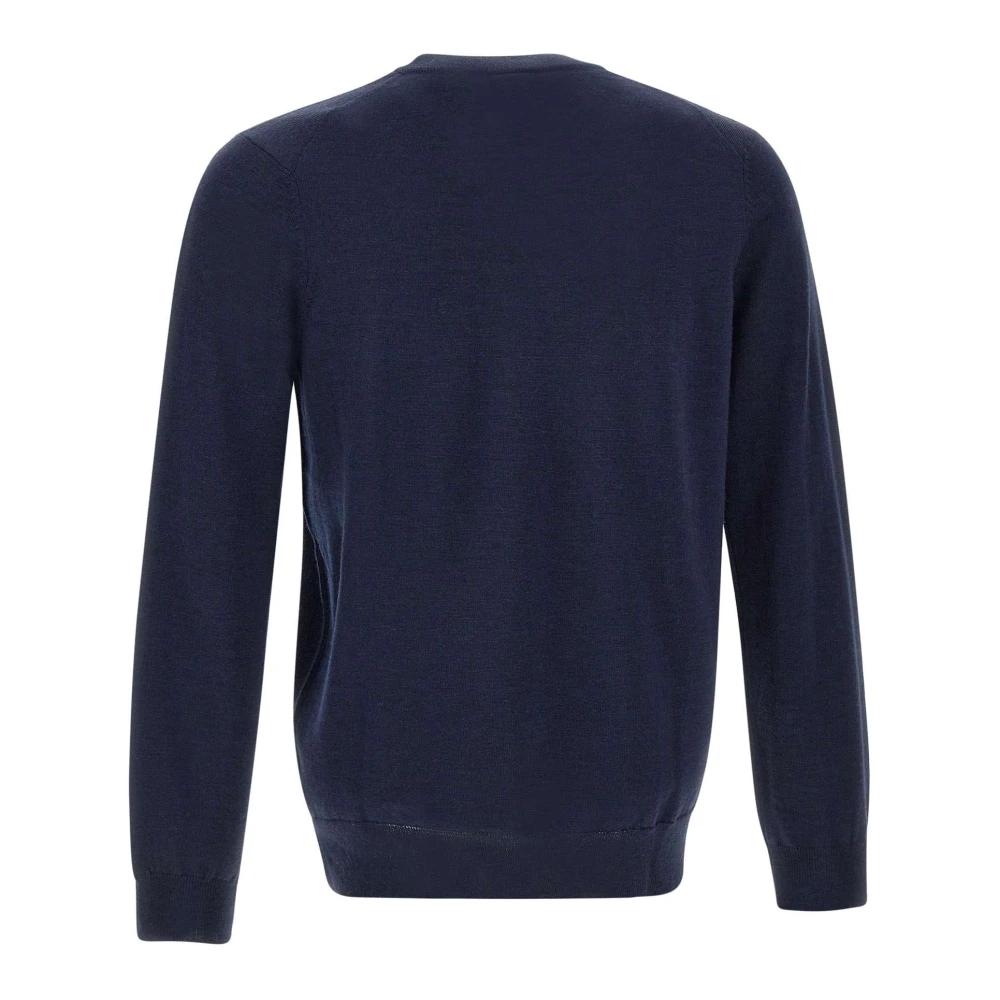 Lacoste Heren wolmix ronde hals trui Blue Heren