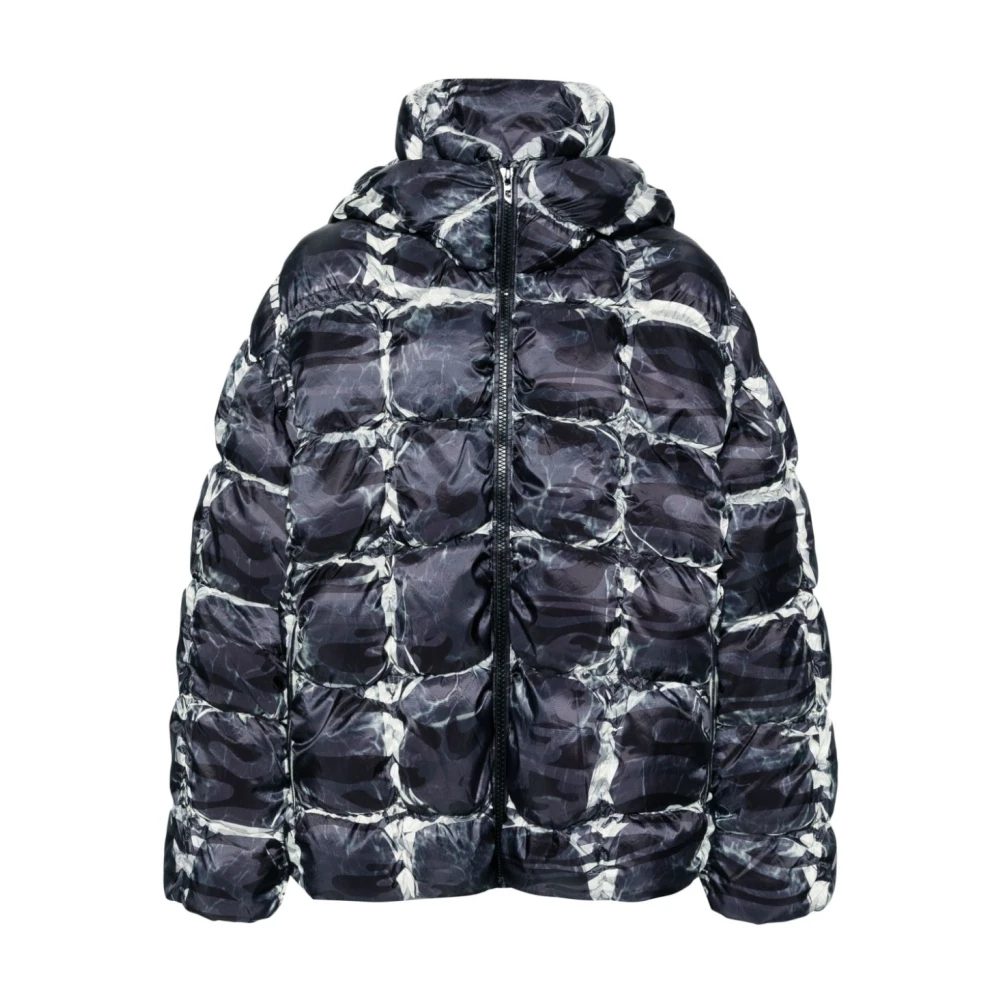 Diesel Camouflage Hooded Pufferjas Gray Heren