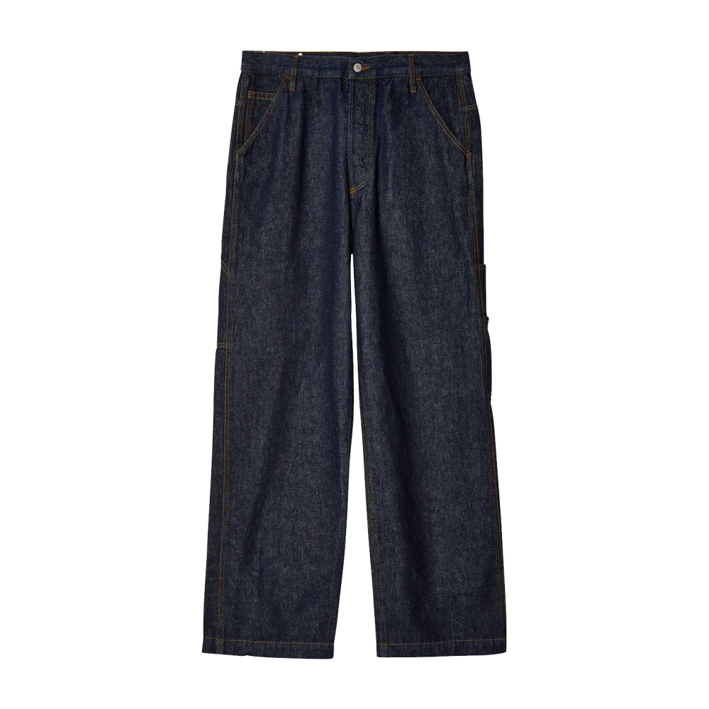 Dries Van Noten Indigo Pickerby Broek Blue Heren