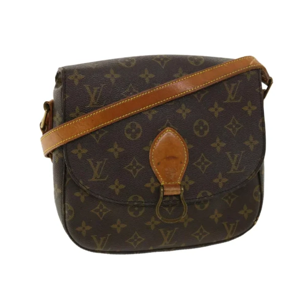 Louis Vuitton Vintage Tweedehands Bruin Canvas Louis Vuitton Schoudertassen Brown Dames