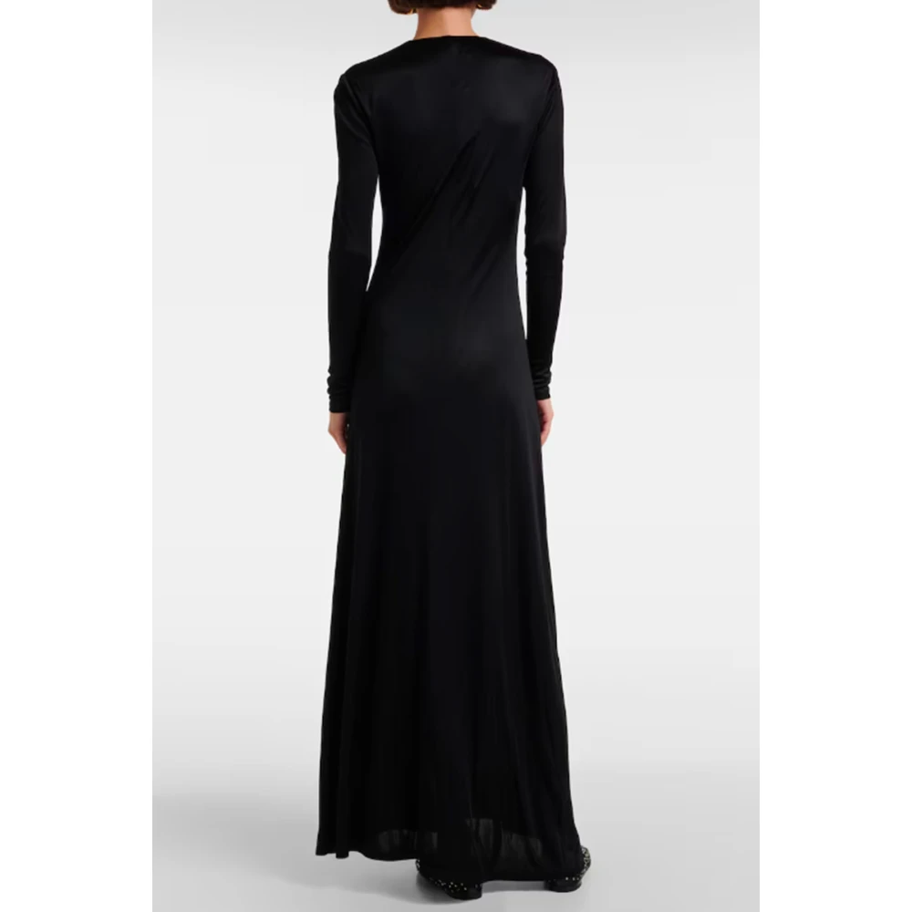 TORY BURCH Zwarte V-hals Lange Mouw Jurk Black Dames