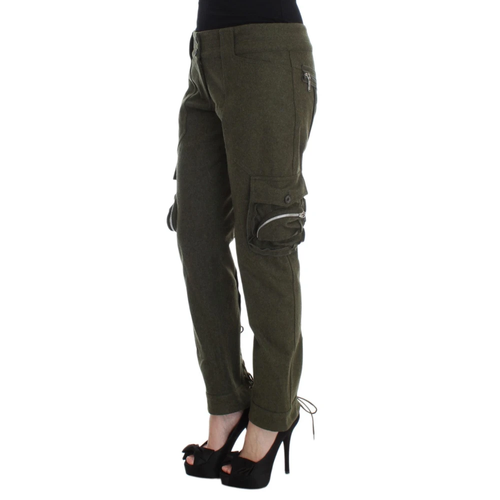 Ermanno Scervino , Slim-Fit Trousers, Female, Green, Xs, Cargo Trousers - Image 3