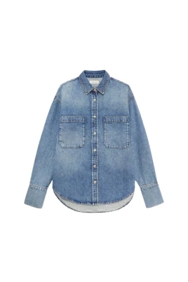 Oversized Button-Up Skjorta