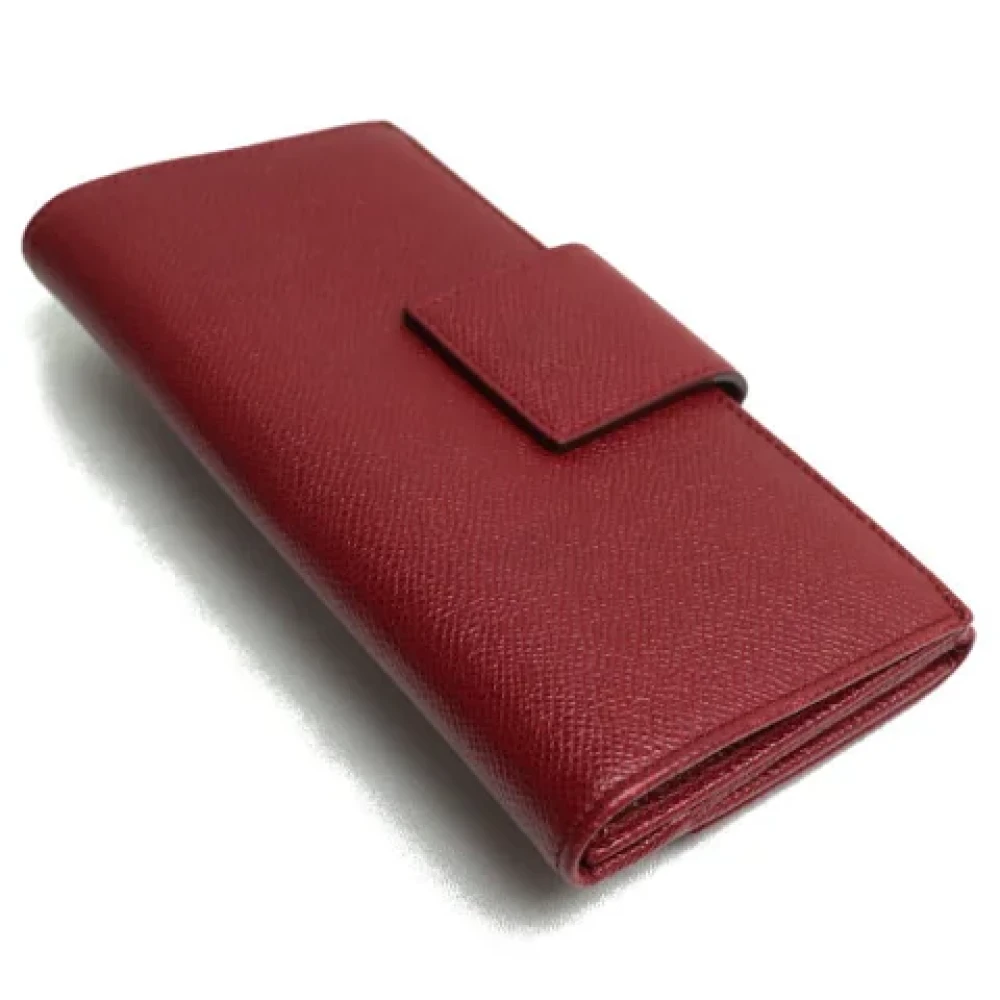 Bvlgari Vintage Pre-owned Leather wallets Red Dames