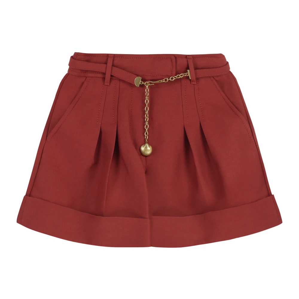 Zimmermann Hoge Taille Geplooide Shorts met Zak Orange Dames