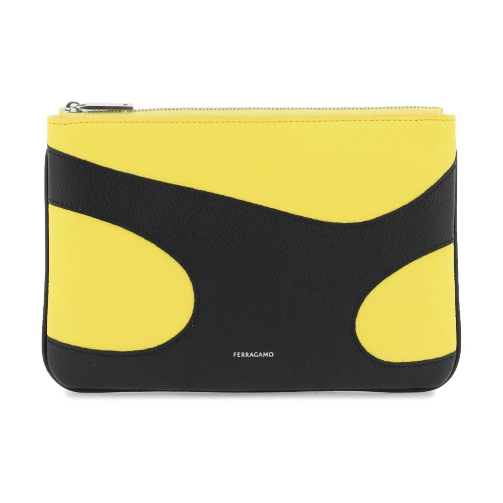 Salvatore Ferragamo Leren Cut-Out Pouch Tas Black Dames