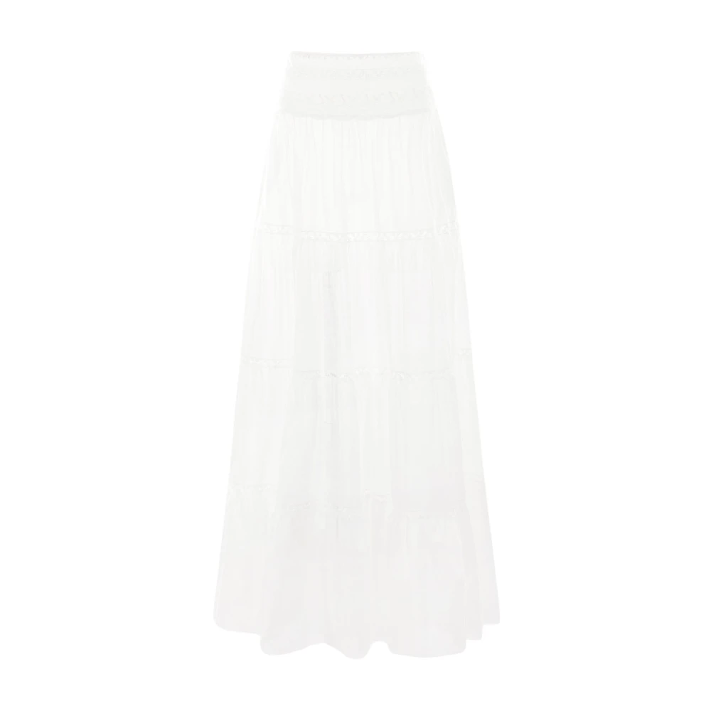 Ermanno Scervino Witte Katoenen Kant Rok White Dames