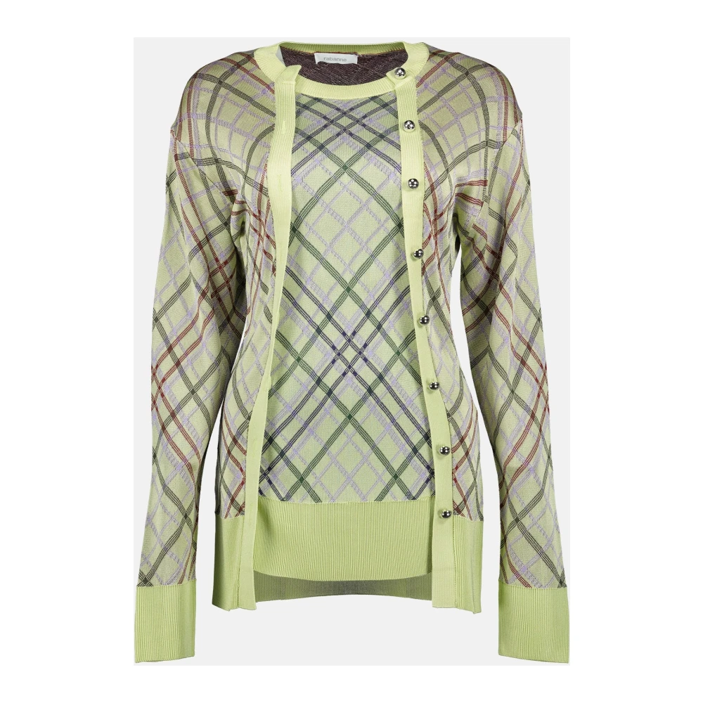 Paco Rabanne Geruite vest Lente-Zomer 2025 Vrouwen Green Dames