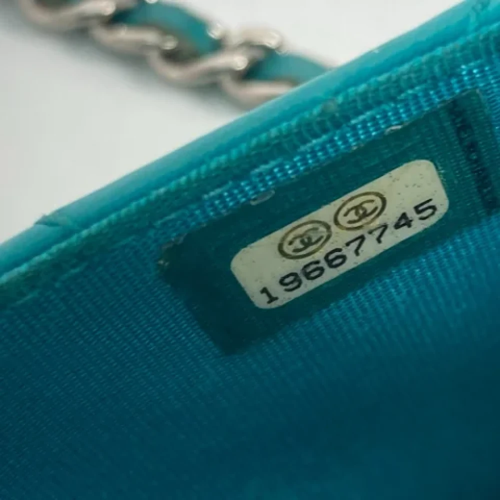 Chanel Vintage Pre-owned Leather chanel-bags Blue Dames