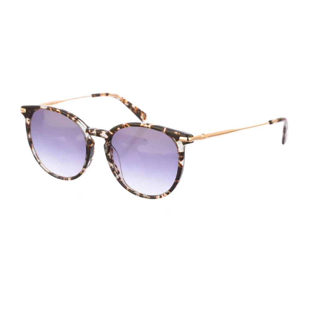 Longchamp Women's Brown Oval Acetate Sunglasses With Metal Temples - Sunglasses - One Size - Accessories