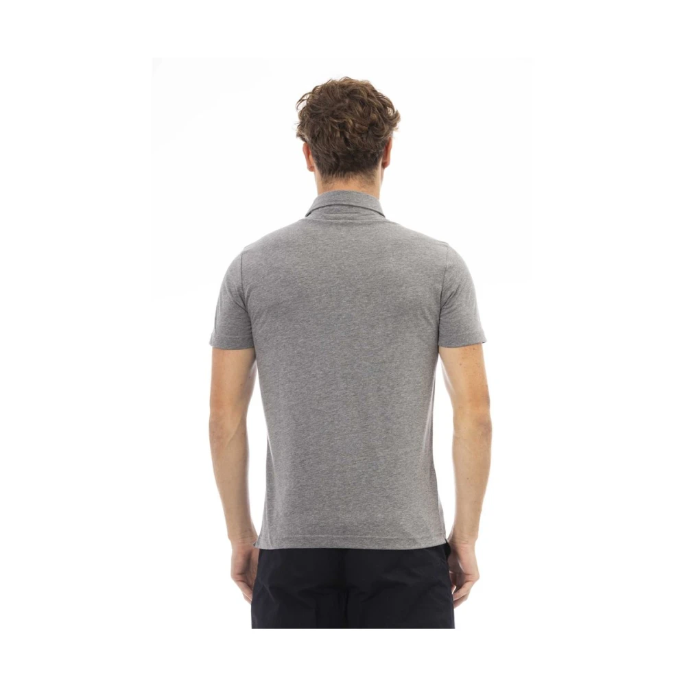 Baldinini Chique Polo van Katoen met Geborduurd Logo Gray Heren
