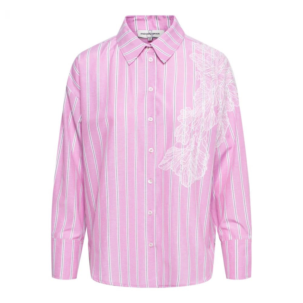 &Co Woman Overhemd met lange mouwen effen kleur Pink Dames