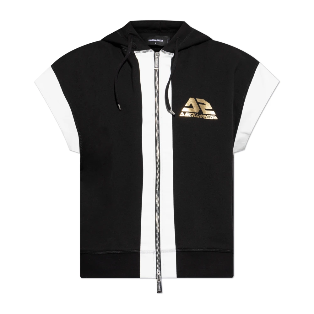 Dsquared2 Black Sleeveless Sweatshirt - Male - Zip-Throughs - L - Sweatshirts & Hoodies