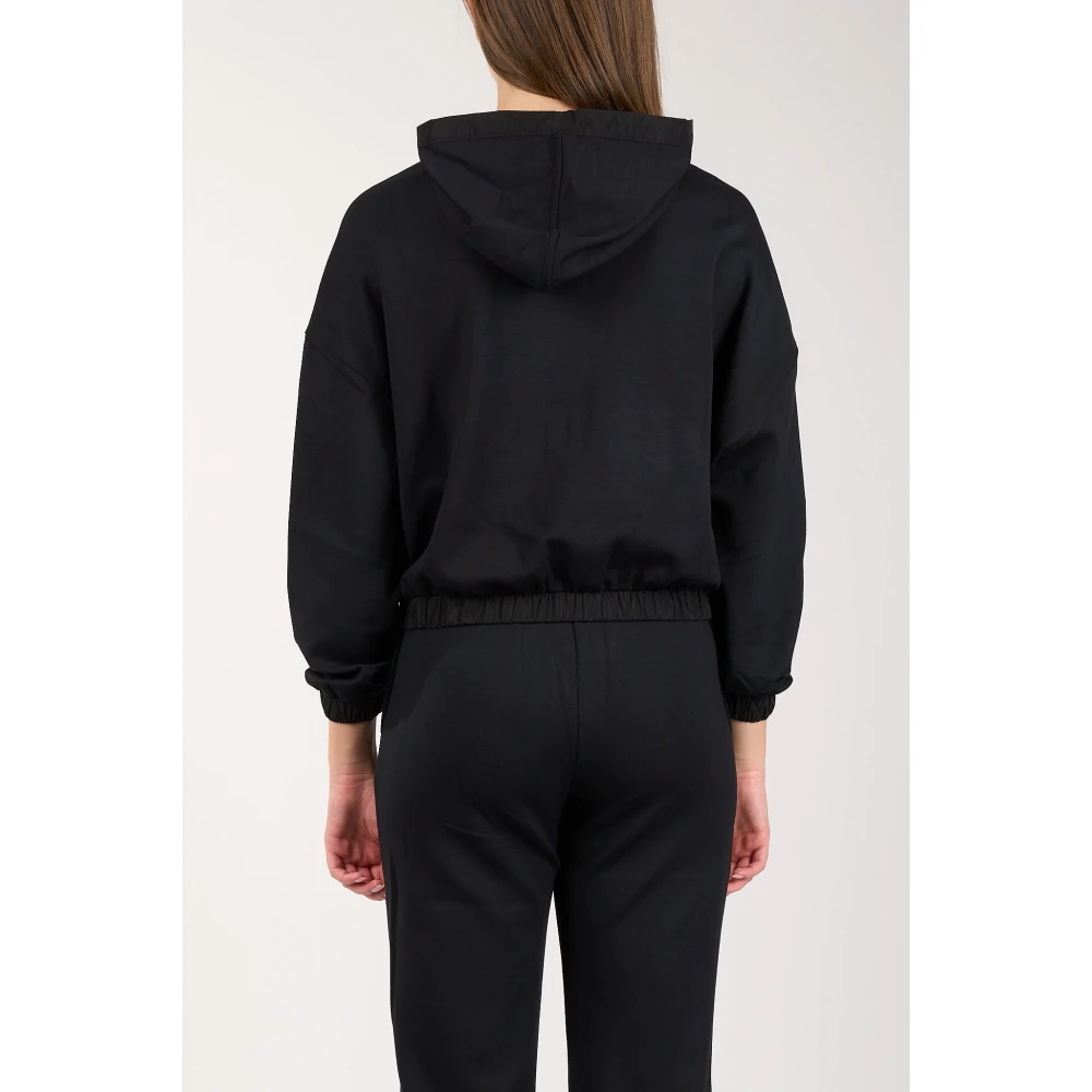 Hinnominate Hoodie met Nylon Inzetstukken Black Dames