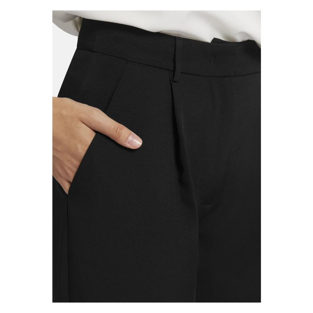 Nicowa Op Maat Gemaakte Broek met Geplooide Voorkant Black Dames