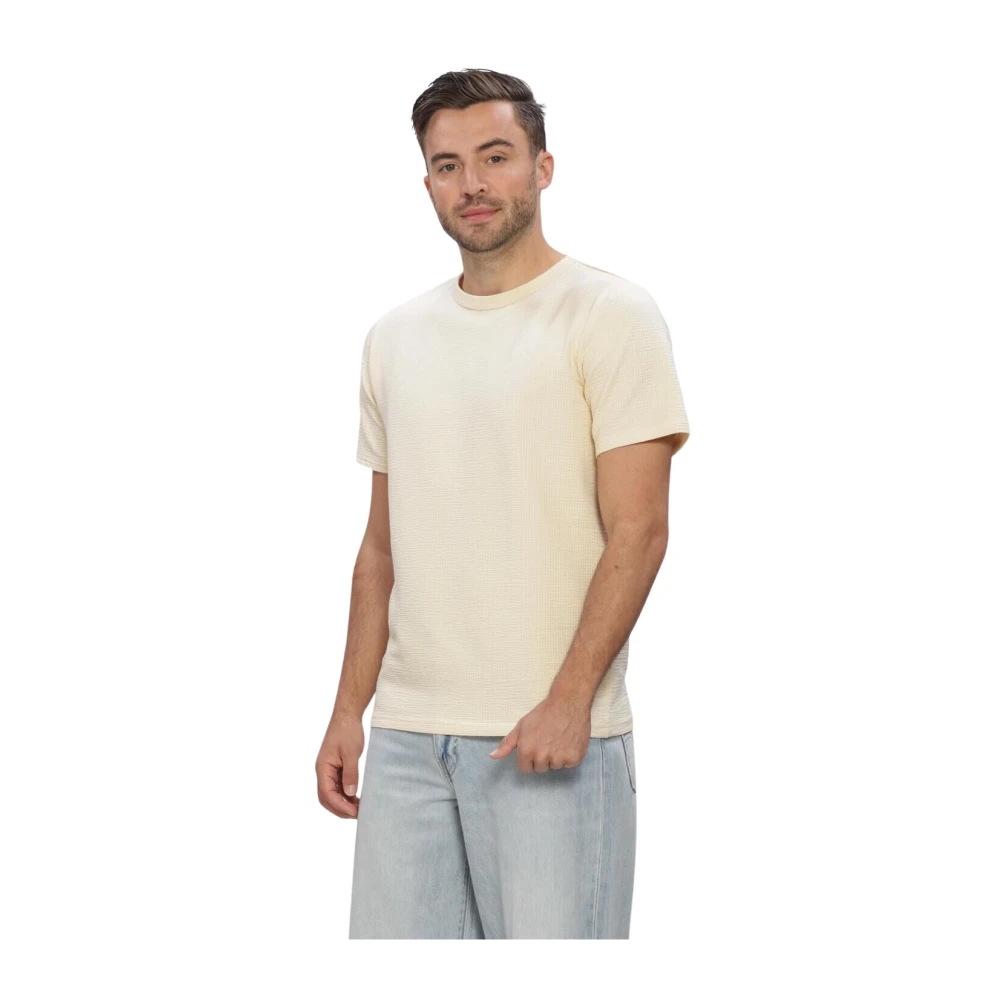 Selected Homme - Slhsander Seersucker Ss O-Neck Tee - Tops - Herren - Beige - L - Bild 4
