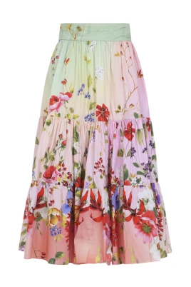 Miami Flowers Midi Skirt