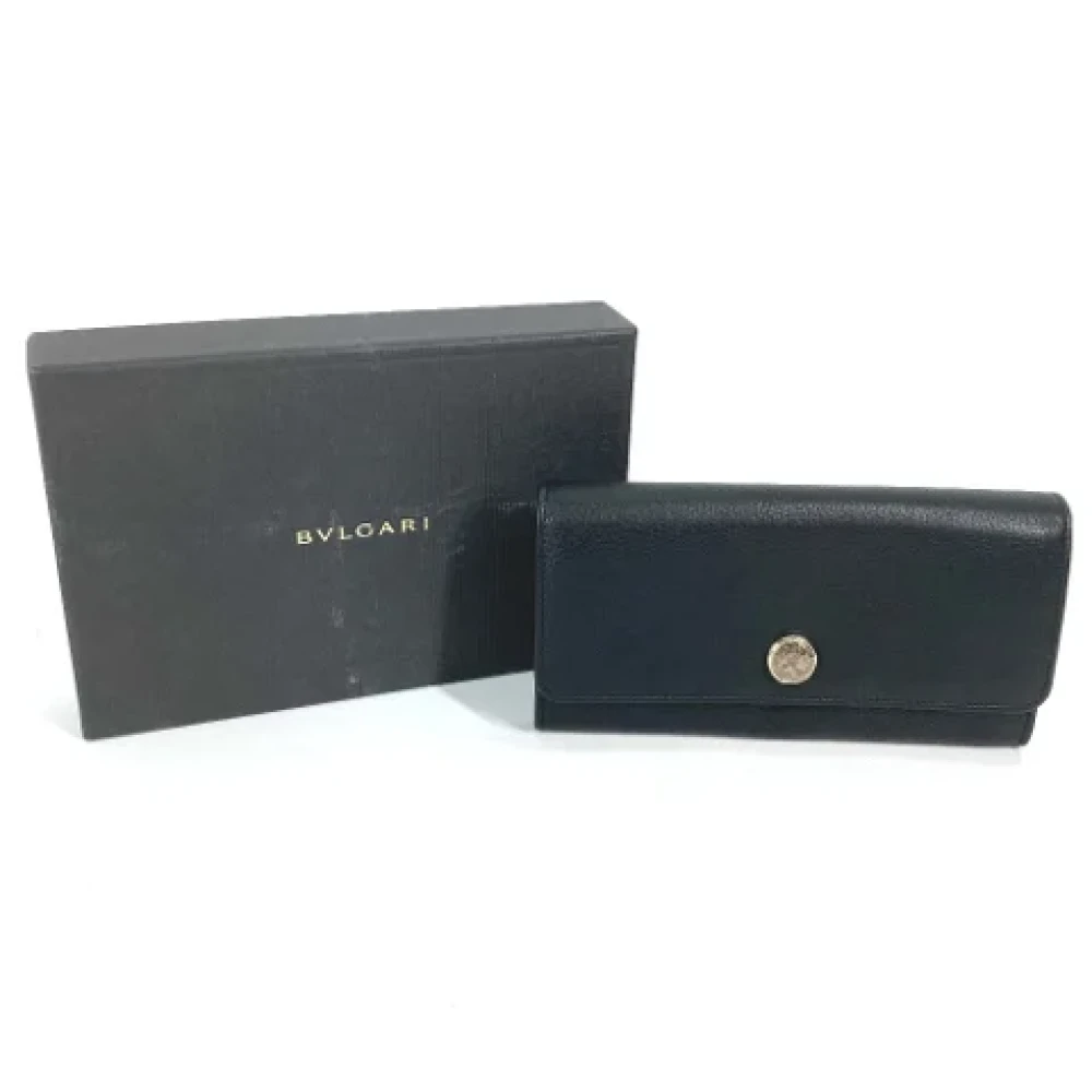 Bvlgari Vintage Pre-owned Leather wallets Black Dames