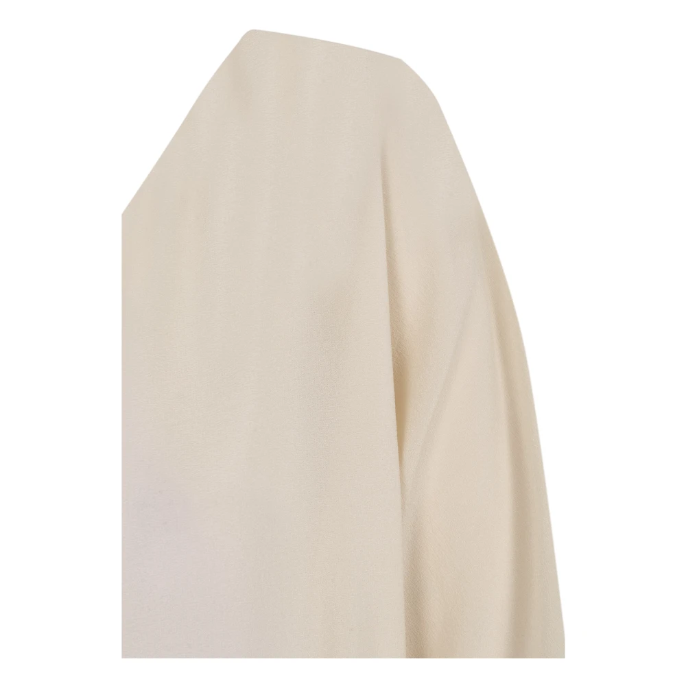 Cortana Zijden Gekruiste Blouse Dolman Mouwen Beige Dames