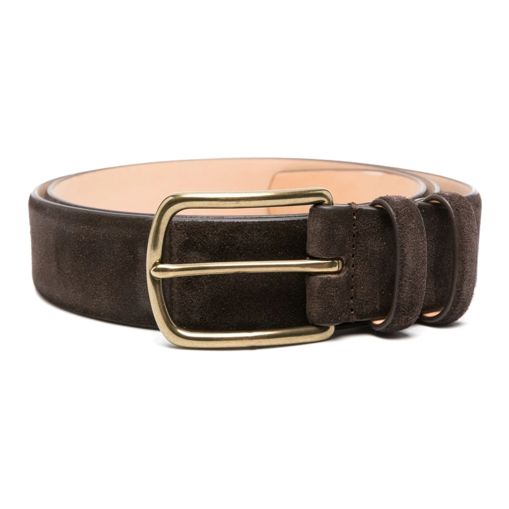 Officine Creative Suede Riem met OC Strip Design Brown Heren