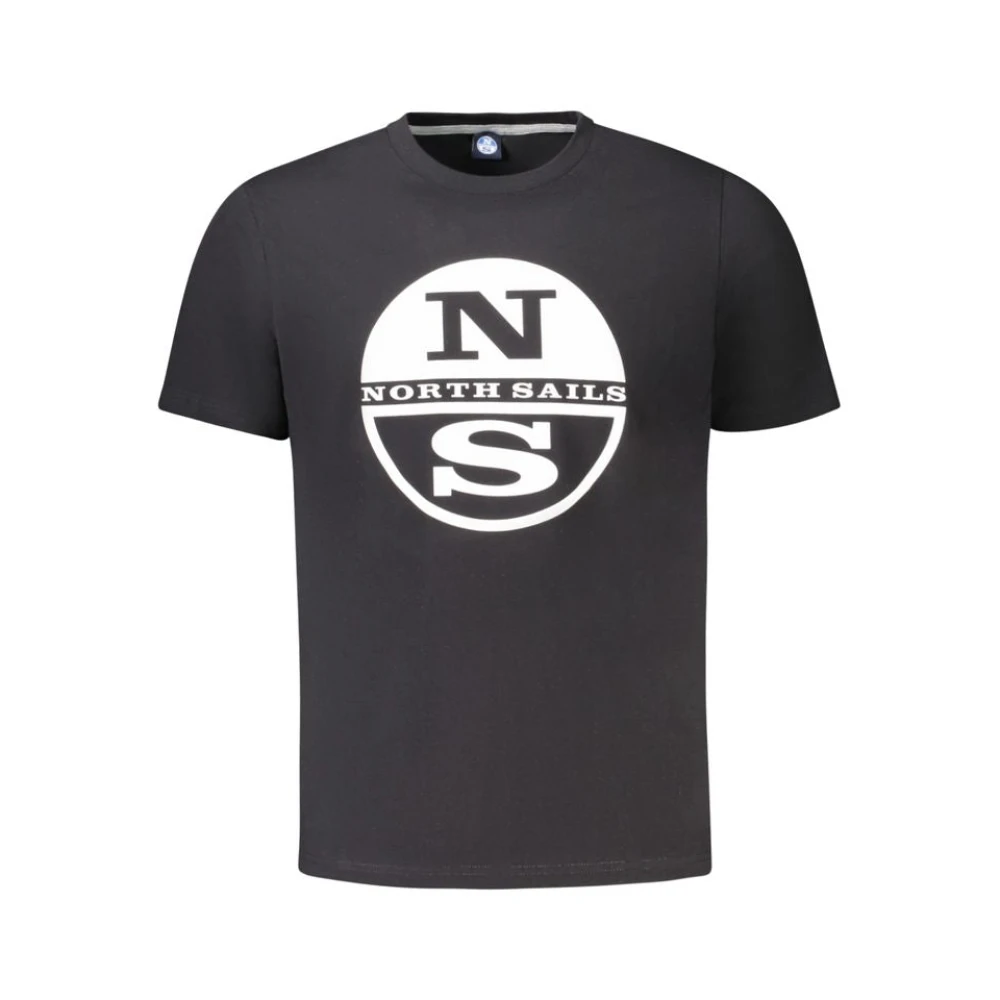 North Sails Grafische Print Katoenen T-Shirt Heren Zwart Black Heren