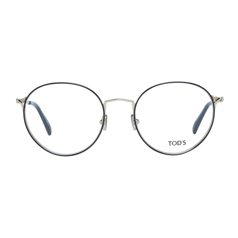 TOD'S Ronde Zwarte Metalen Bril Black Dames