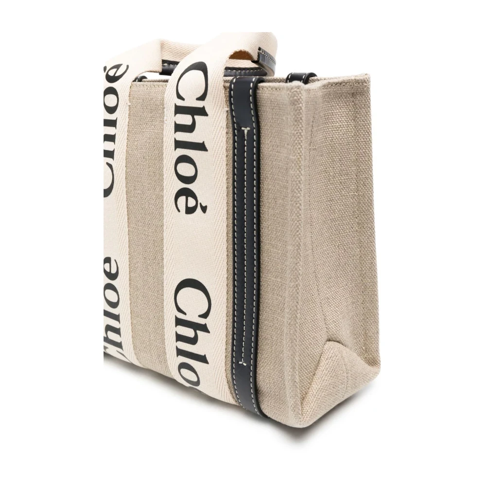 Chloé Beige Linnen Tote Tas Beige Dames