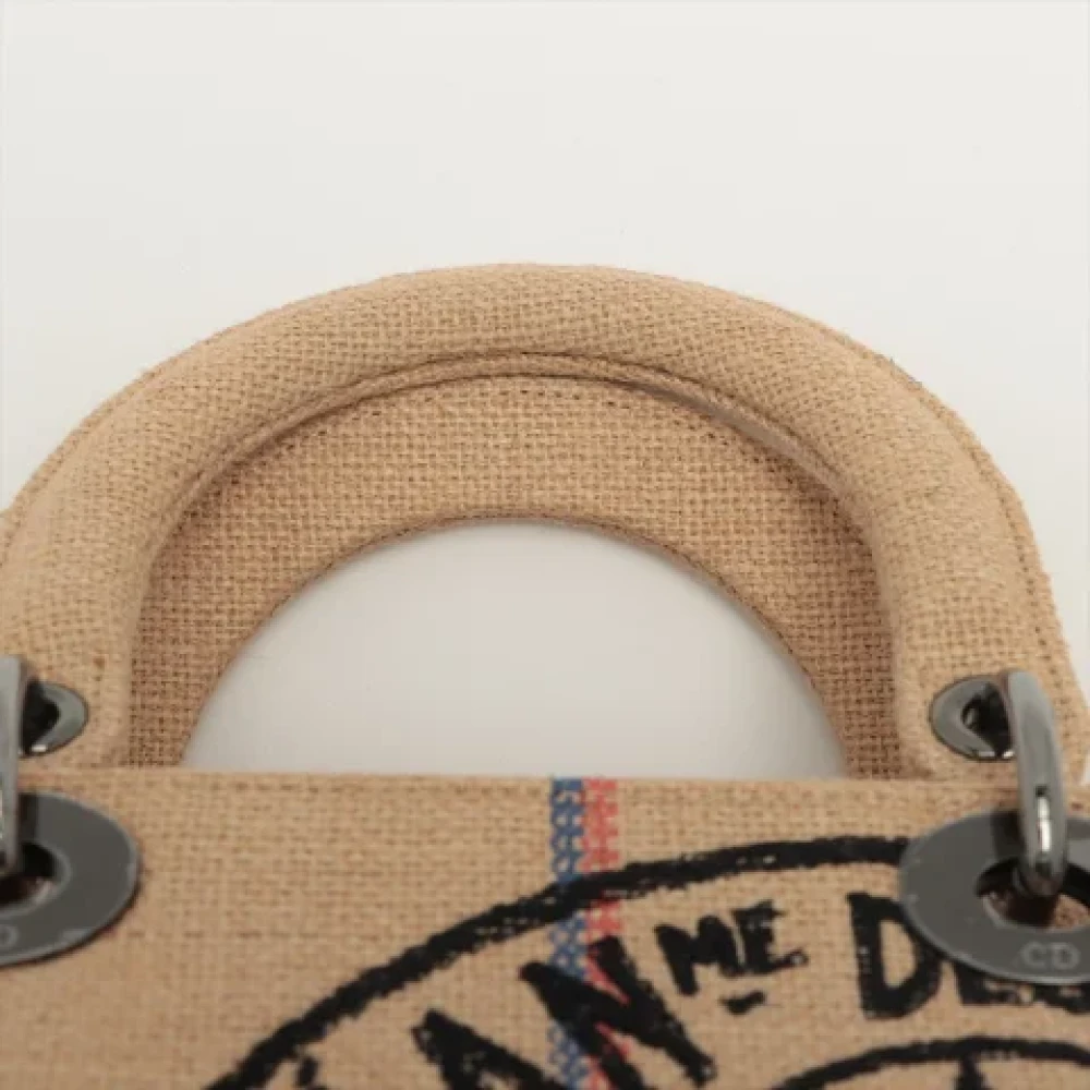 Dior Vintage Pre-owned Canvas handbags Beige Dames