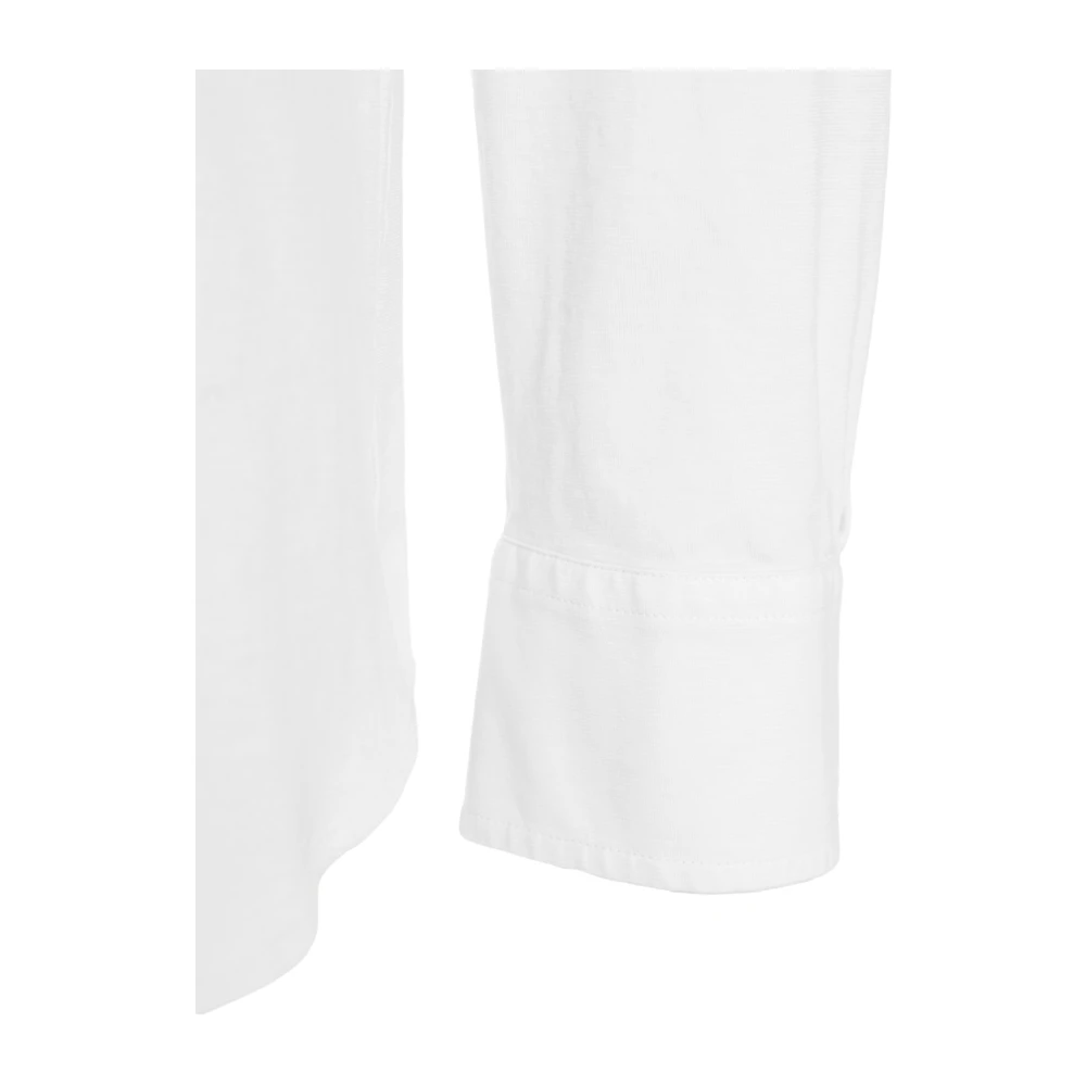 Paolo Pecora Wit Jersey Overhemd met Knoopsluiting White Heren